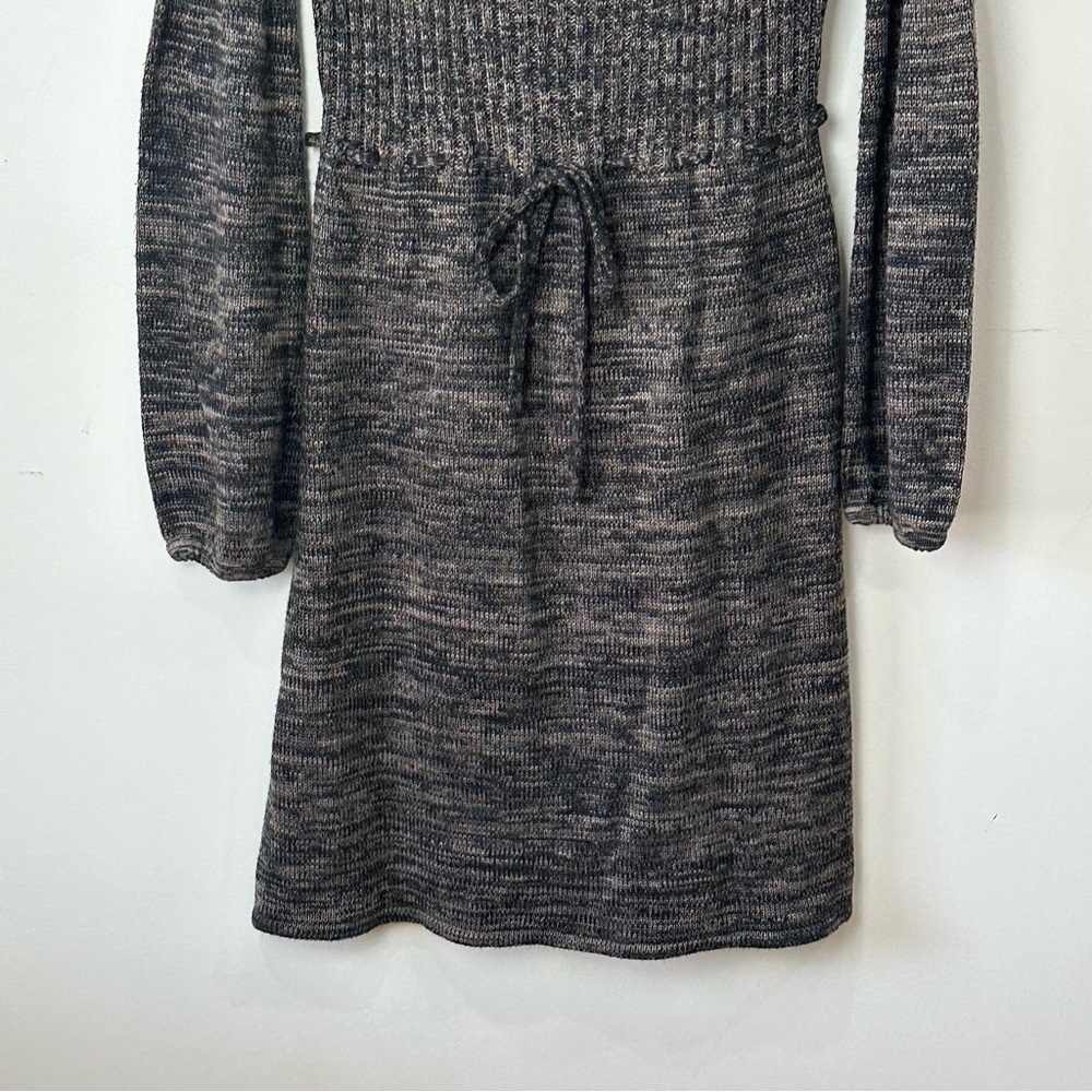 Calvin Klein Sweater Dress Heathered Cowl Neck Black Brown - Picture 3 of 4